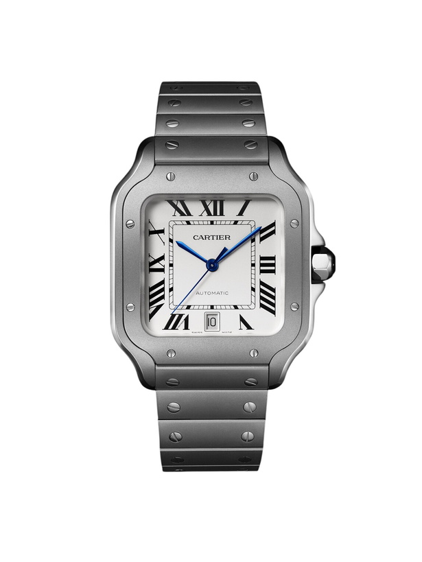 Photo: Cartier - Santos de Cartier Large Automatic 47.5mm Titanium and Alligator Watch, Ref. No. CRWSSA0089
