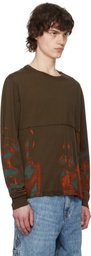 Eckhaus Latta Brown Lapped Long Sleeve T-shirt