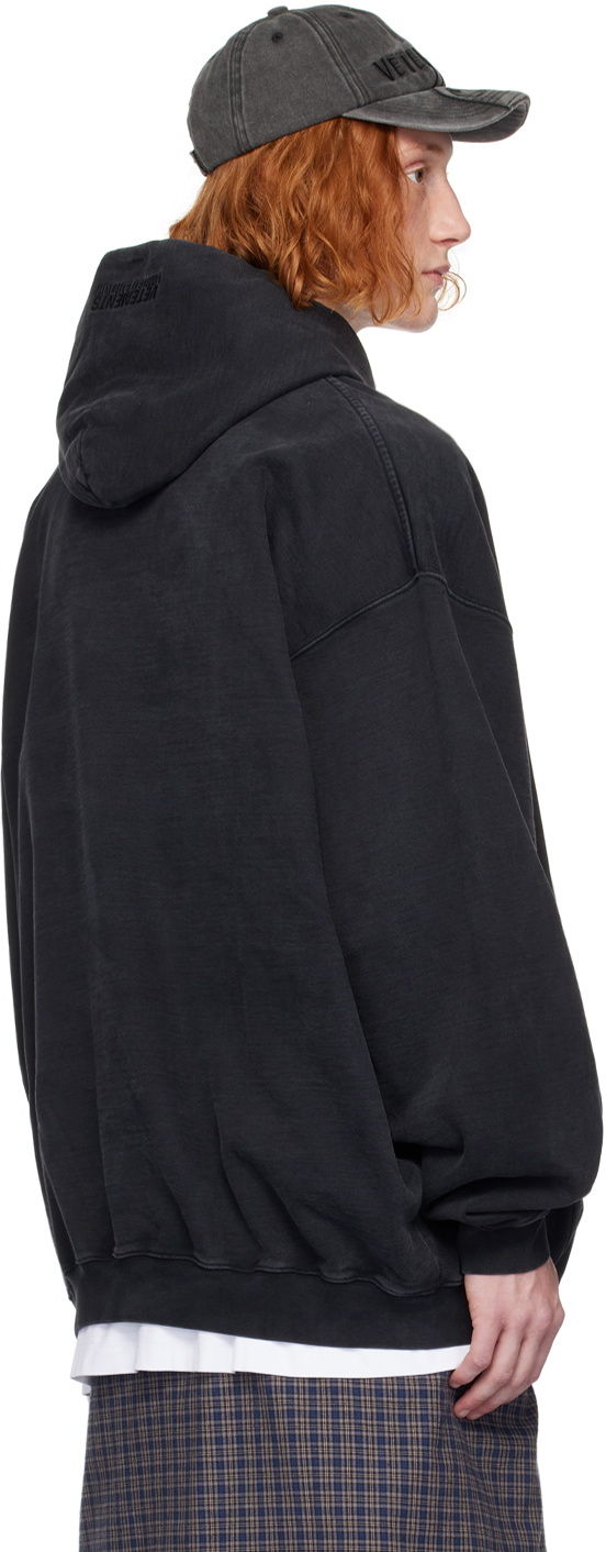 【VETEMENTS】ブラック Woven Label フーディ VETEMENTS Black Woven Label Hoodie Vetements