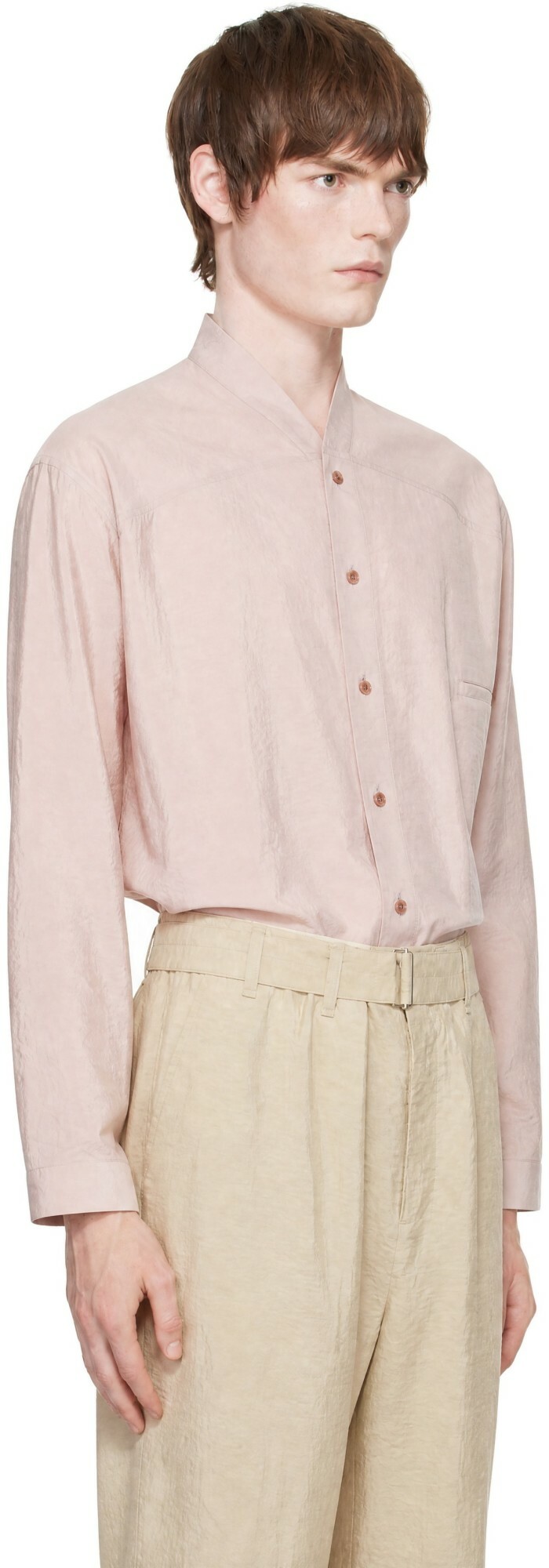 LEMAIRE Pink V-Neck Shirt