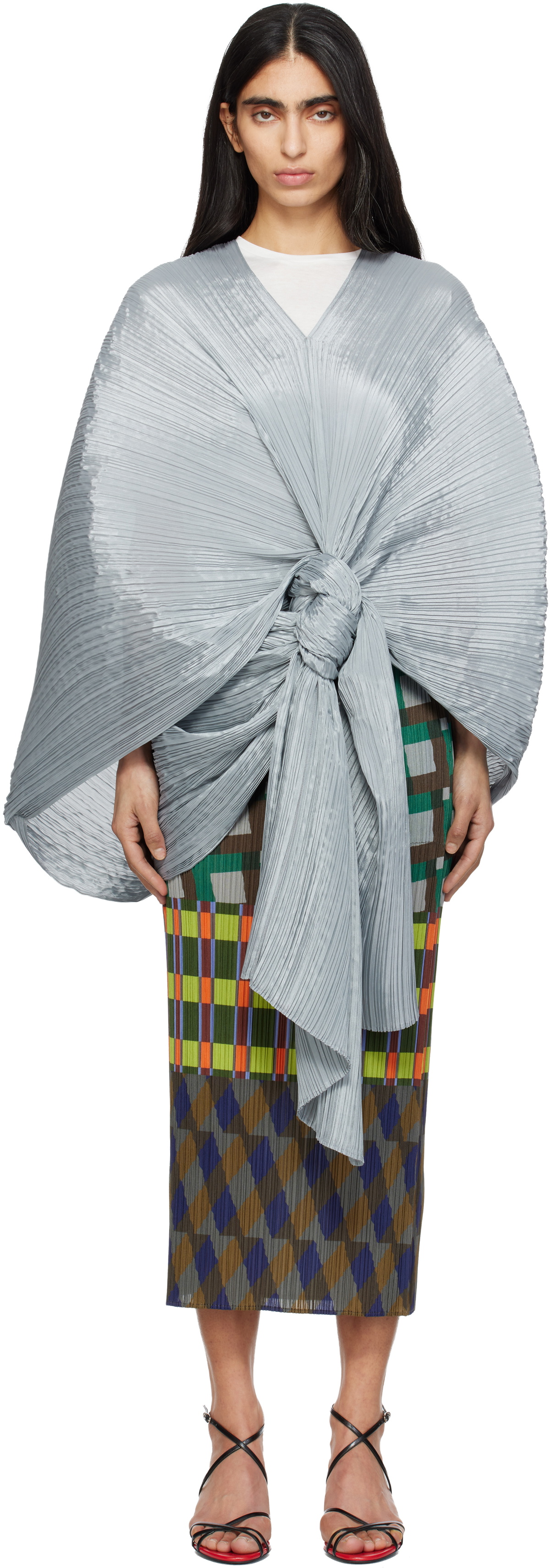 PLEATS PLEASE ISSEY MIYAKE Gray Madame-T Scarf