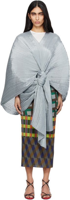 Photo: PLEATS PLEASE ISSEY MIYAKE Gray Madame-T Scarf