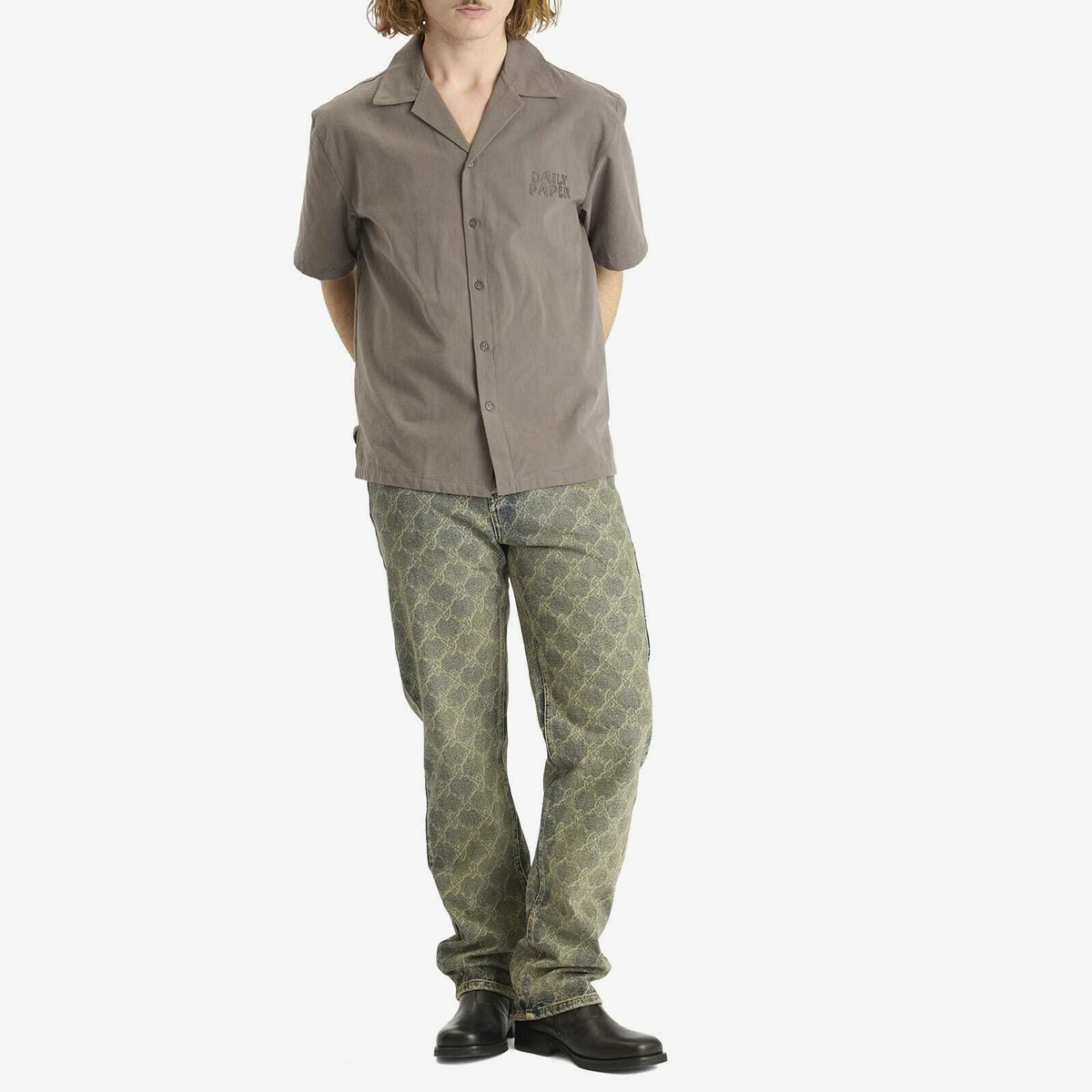 Daily Paper Men's Shield Laser Washed Jeans in Blue