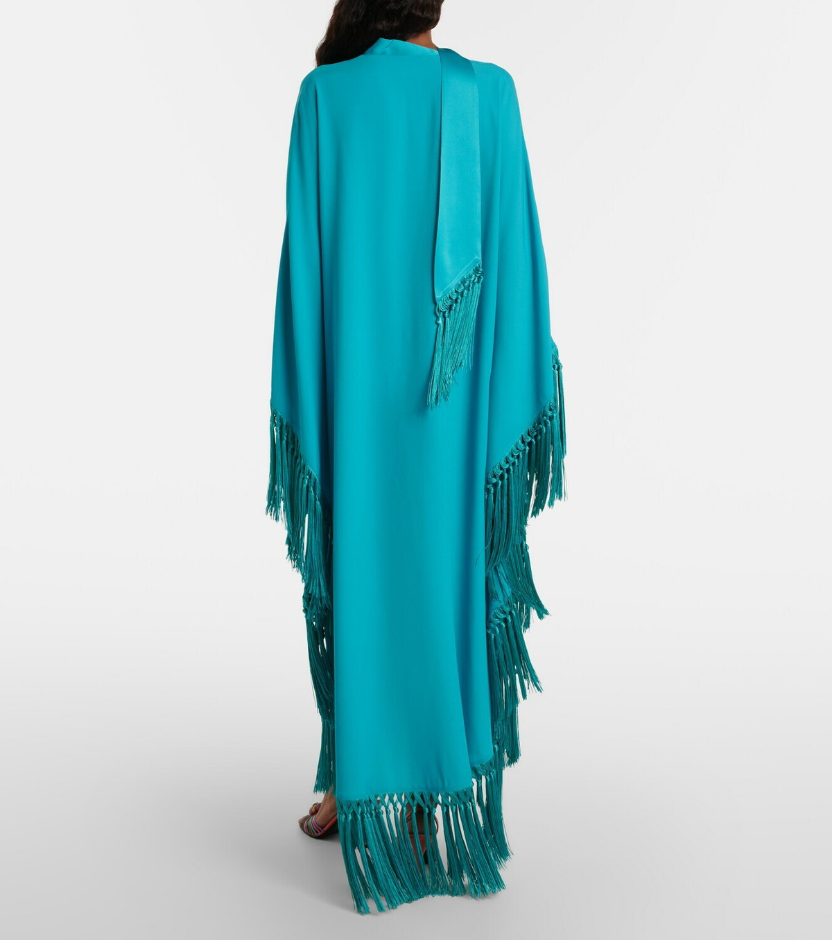 Taller Marmo Cecil fringed crêpe cady kaftan