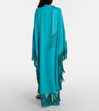 Taller Marmo Cecil fringed crêpe cady kaftan