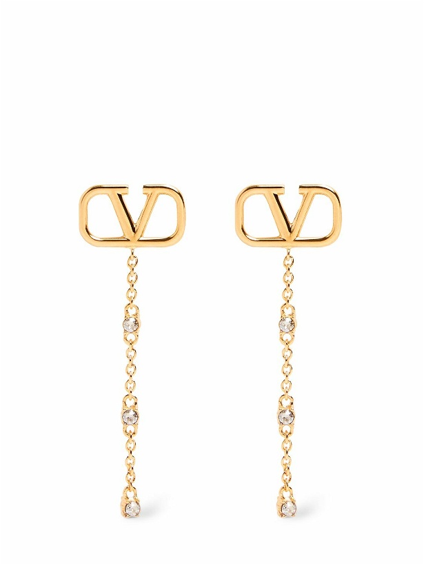 Photo: VALENTINO GARAVANI Mini V Logo Signature Crystal Earrings