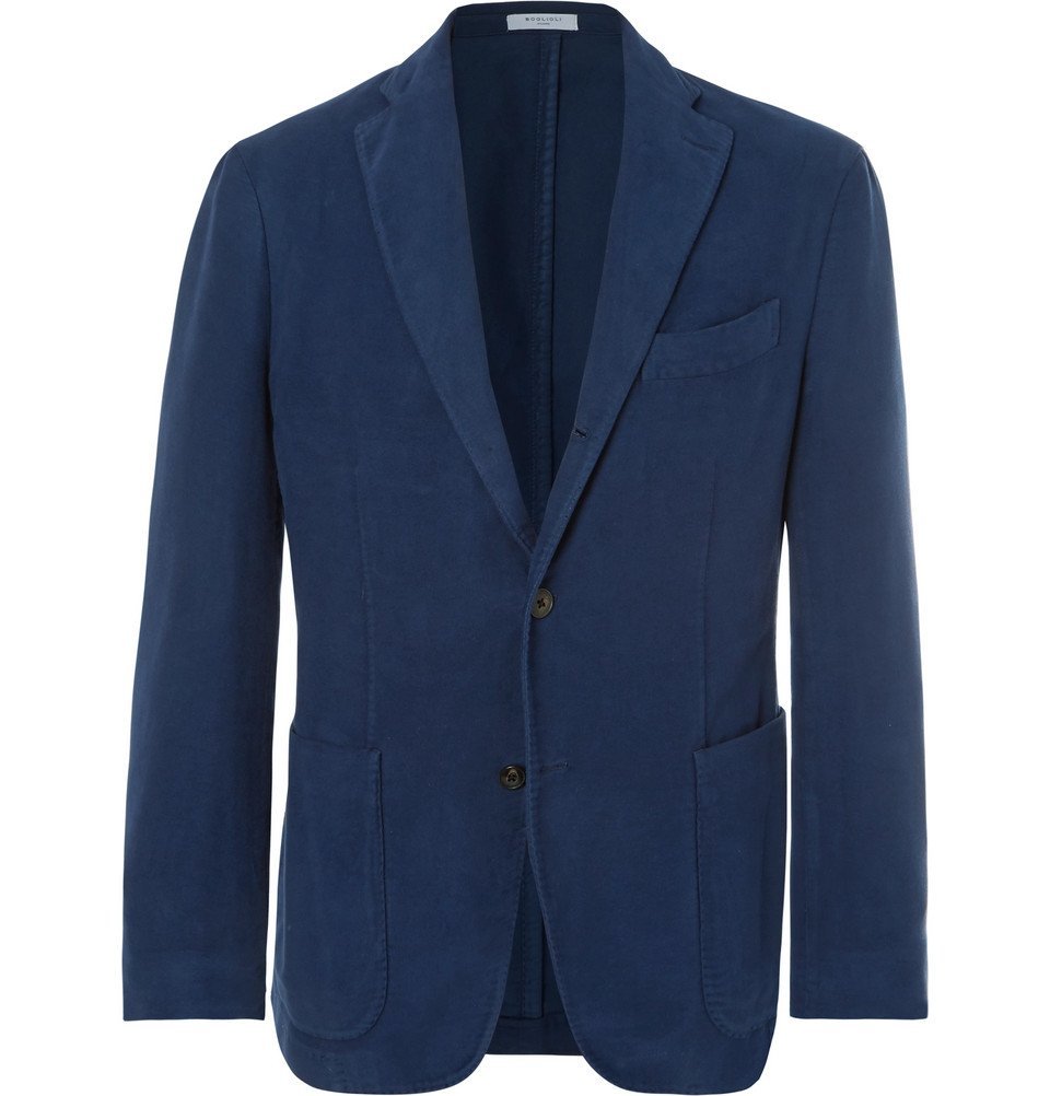 Boglioli Navy KJacket CottonMoleskin Blazer Men Navy Boglioli
