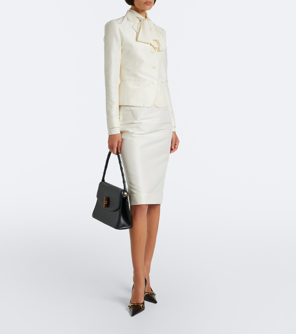 Gucci Silk faille pencil skirt