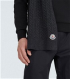 Moncler Wool and cashmere cable-knit scarf