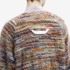 Merely Made Men's Multistripe Rainbow Mohair Cardigan in Rainbow Green