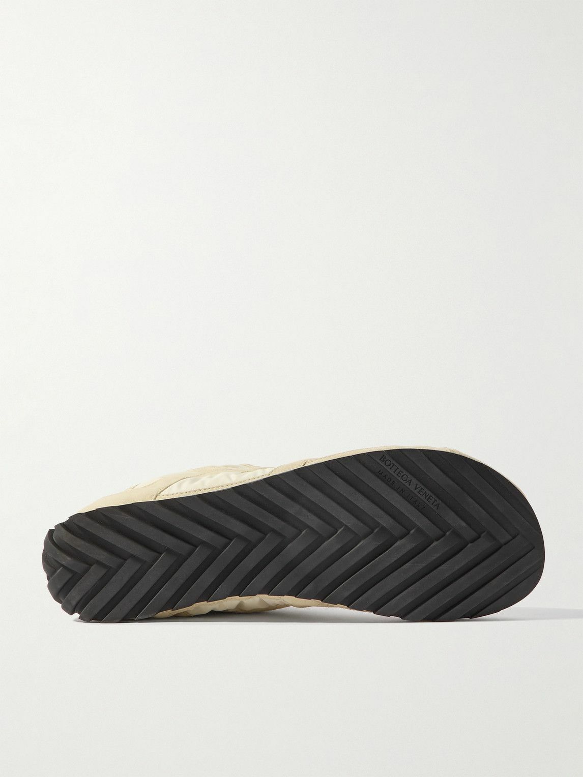 Bottega Veneta - Orbit Leather and Shell-Trimmed Suede Sneakers - Neutrals