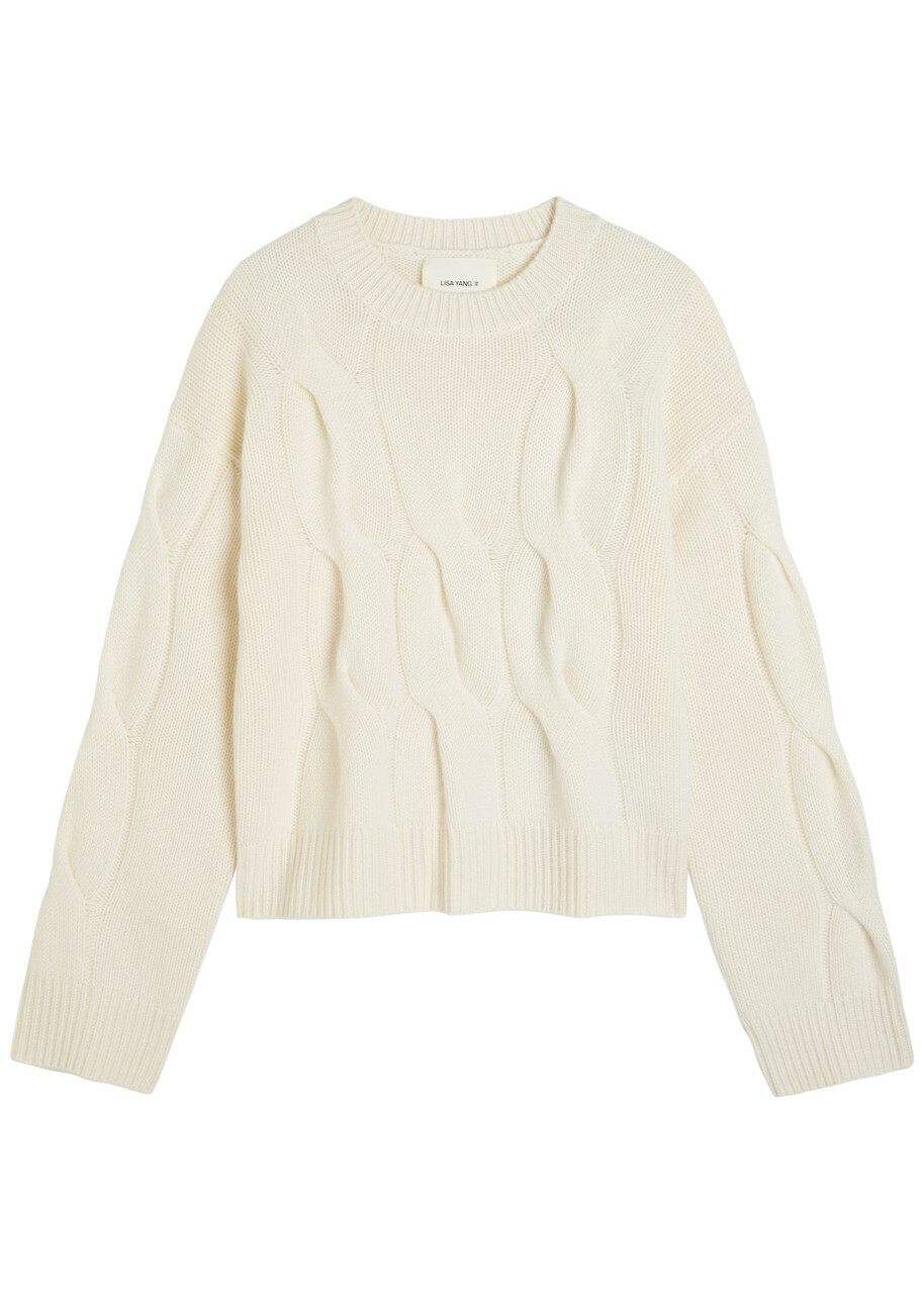 Lisa Yang Sammie Cable-knit Cashmere Jumper Cream