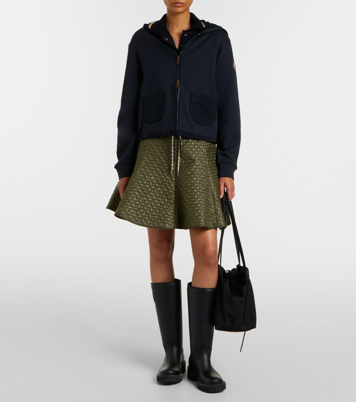 Moncler Cotton-blend zip-up hoodie