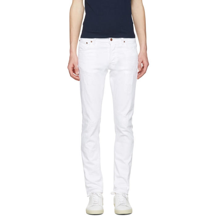 Photo: Nudie Jeans White Tilted Tor Jeans