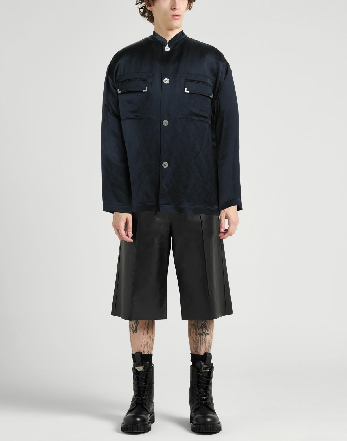 Palm Angels Mens Shirt Midnight in Blue