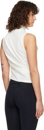 Courrèges White Draped Jersey Tank Top