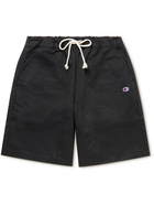 Champion - Straight-Leg Logo-Appliquéd Twill Drawstring Shorts - Black