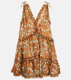 Zimmermann - Tiggy Drawcord printed silk minidress