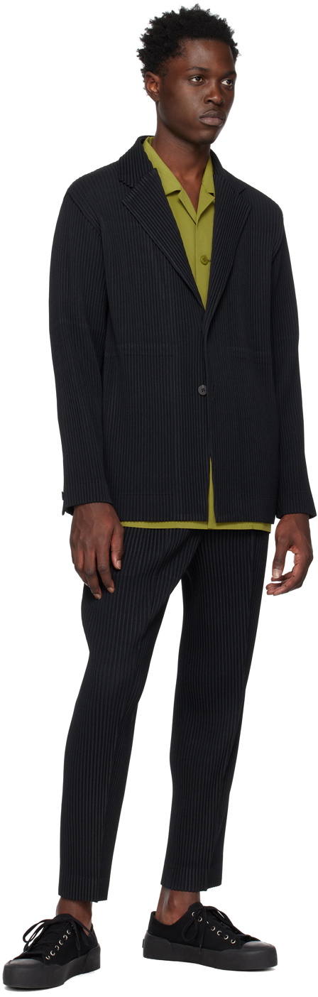 HOMME PLISSÉ ISSEY MIYAKE Black Wool Like Light Blazer Homme