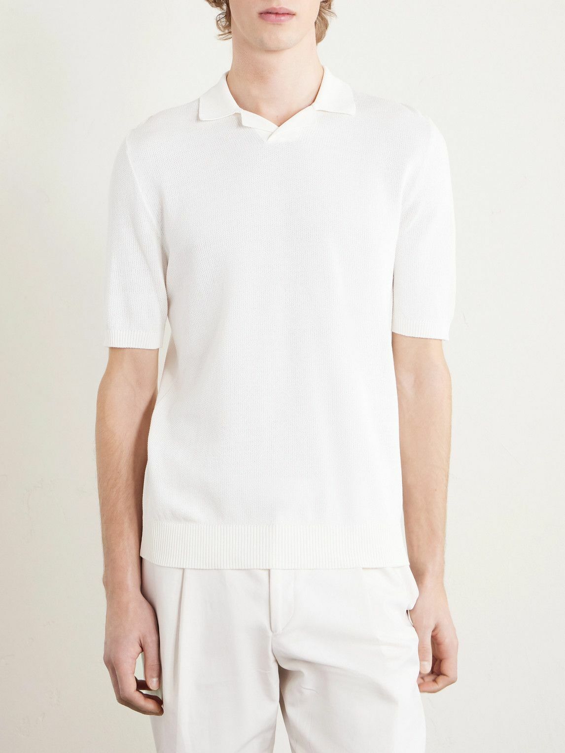 Eleventy - Cotton Polo Shirt - White
