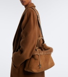 Tod's T Timeless shearling-lined suede tote bag
