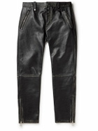 Alexander McQueen - Slim-Fit Zip-Detailed Leather Trousers - Black