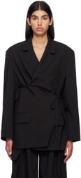 J KOO Black Wrap Blazer