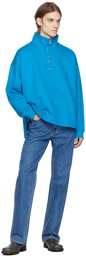 Wooyoungmi Blue Half-Zip Sweatshirt