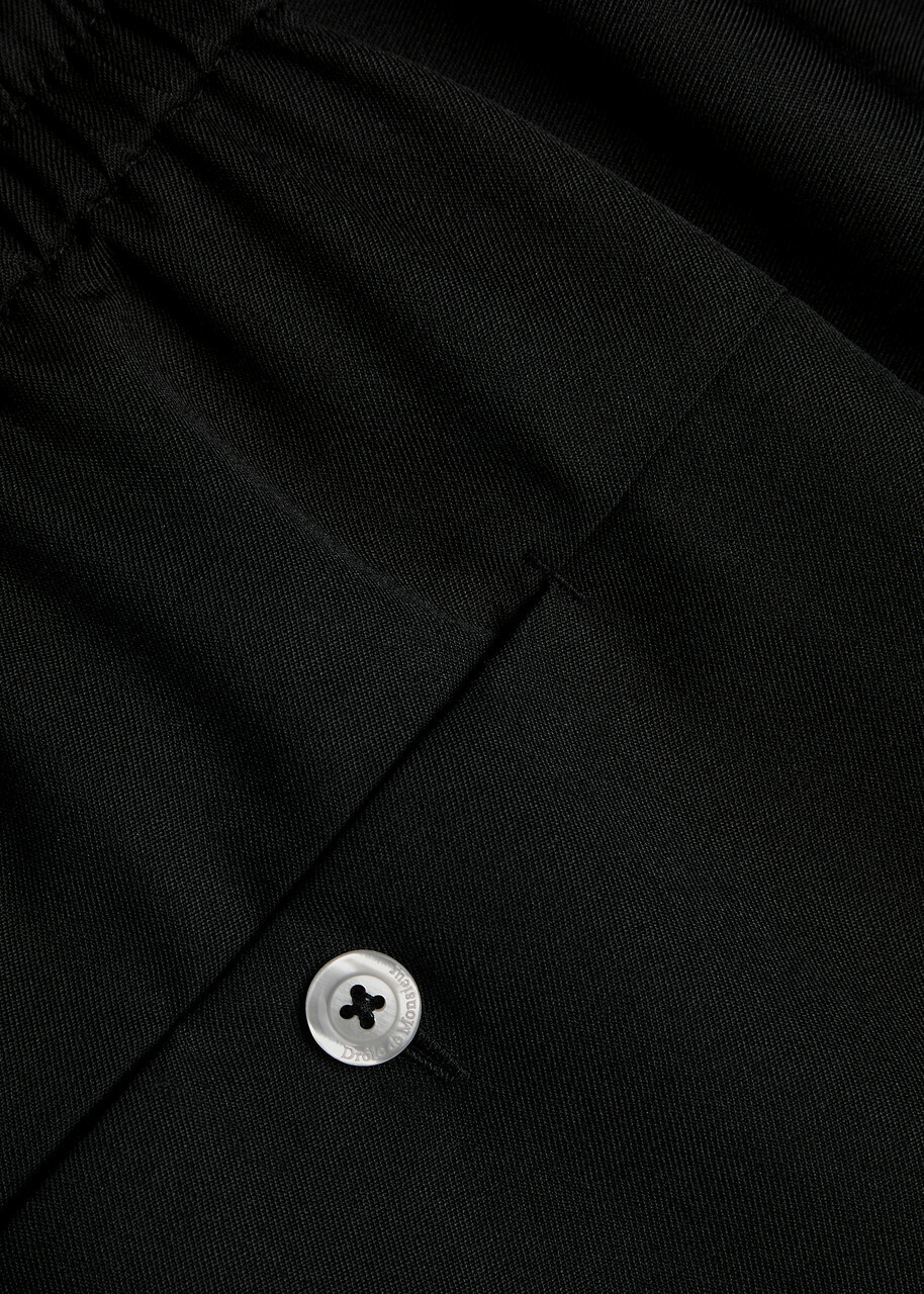 DRÔLE DE Monsieur Le Pantalon Cropped Cotton Trousers Black