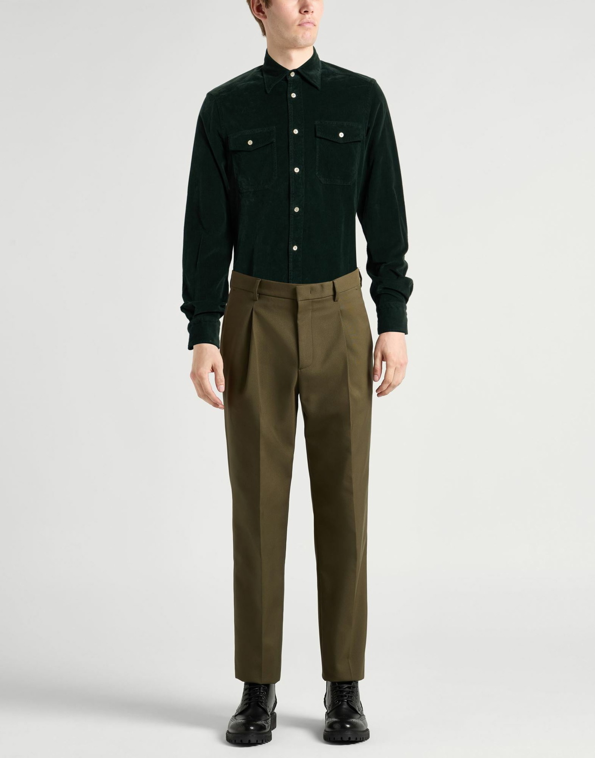 Boglioli Mens Shirt Dark in Green