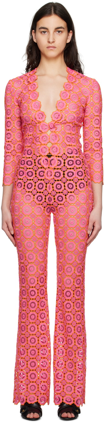 Moschino Pink Plunging Jumpsuit