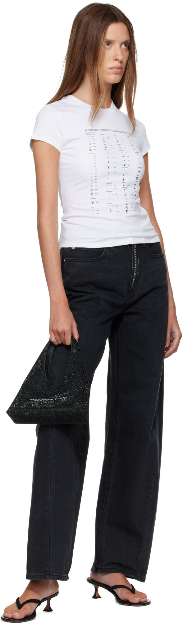 Alexander Wang Black Pike Crystal Mini Bag