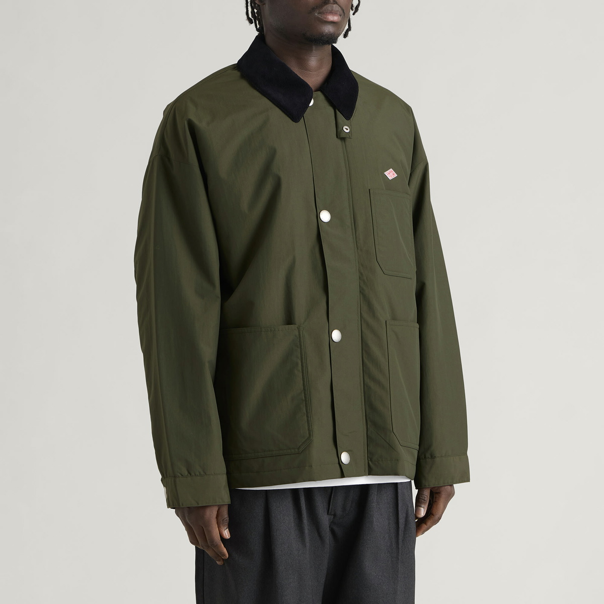 Danton Men's Nylon Teffeta Coverall Jacket in Olive
