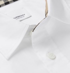 Burberry - Logo-Embroidered Cotton Shirt - White