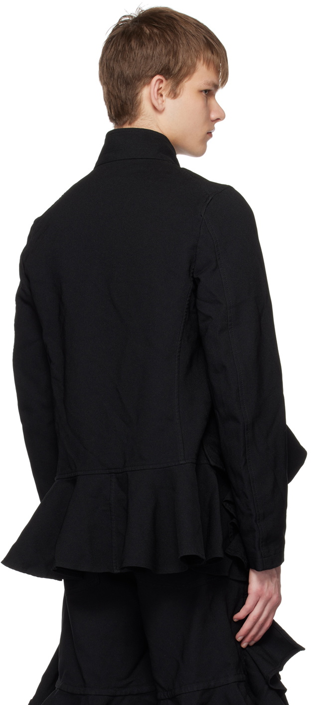 Comme des Garçons Shirt Black Ruffled Blazer