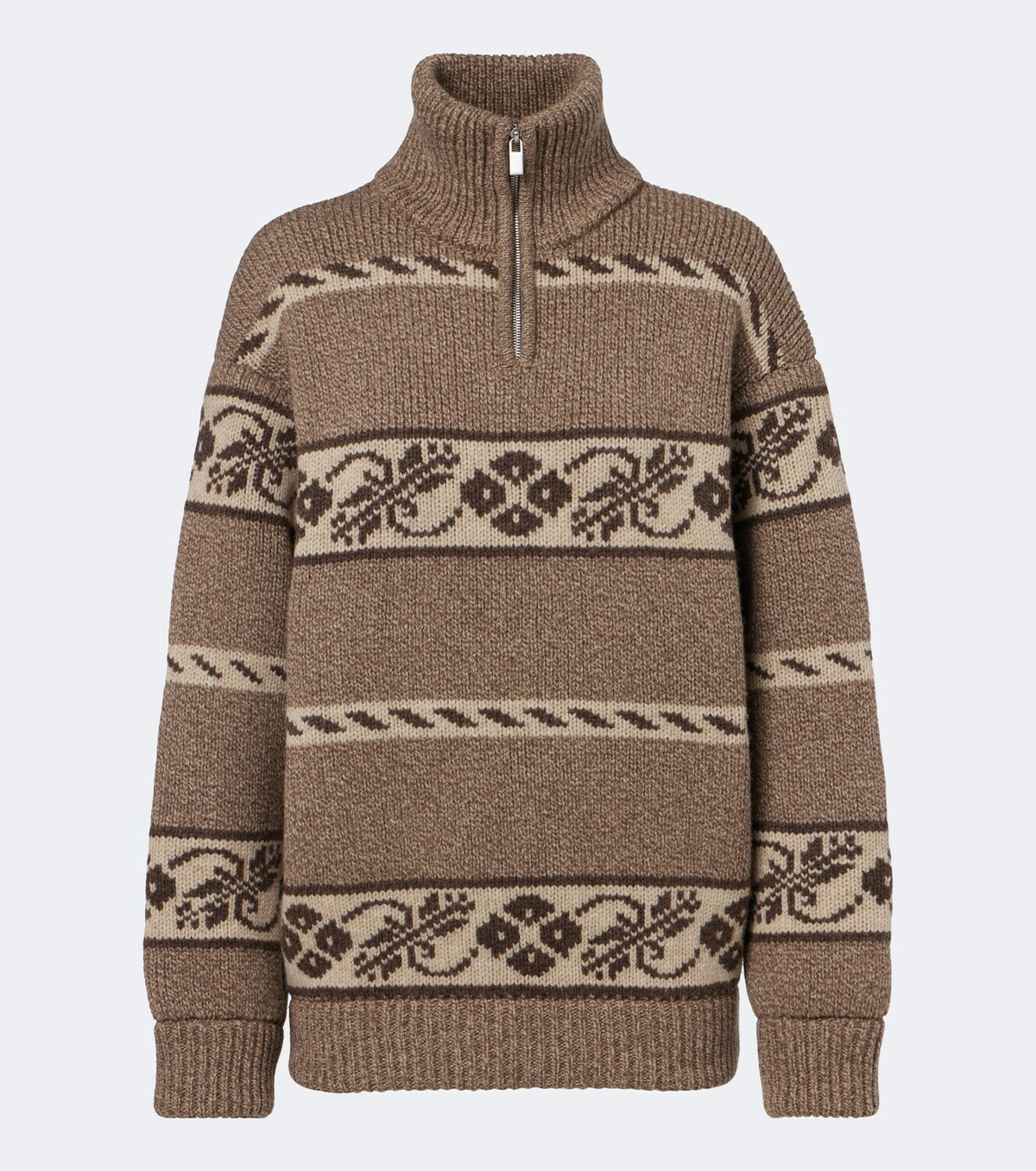 Magda Butrym Jacquard wool half-zip sweater