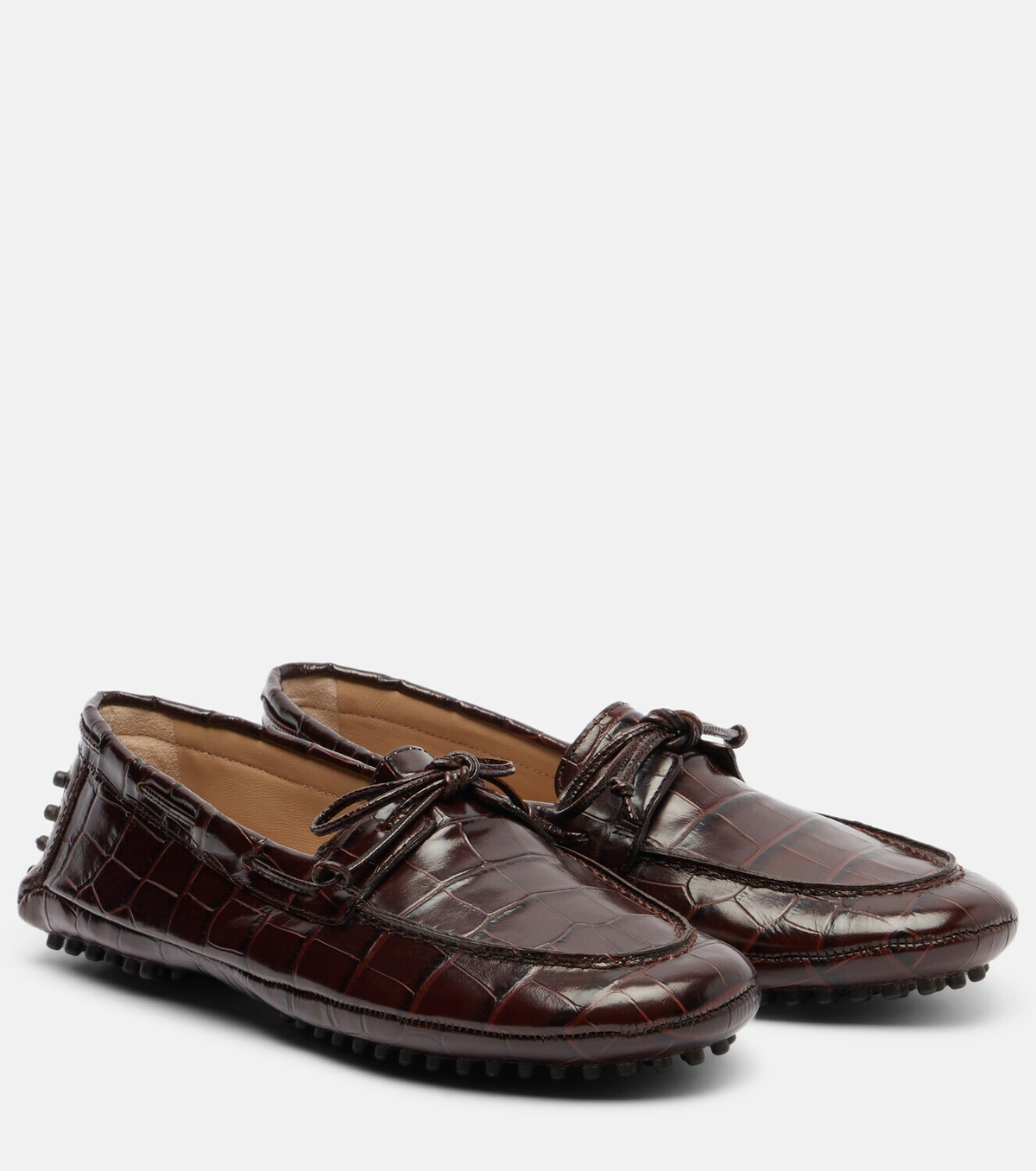 Le Monde Béryl Croc-effect driving shoes
