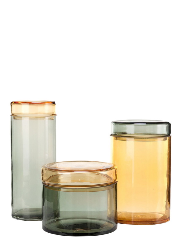 Photo: POLSPOTTEN Set of Three Caps & Jars Multi Mix