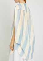 Jacquemus La Robe Berlingot Striped Organza Mini Shirt Dress White And Blue