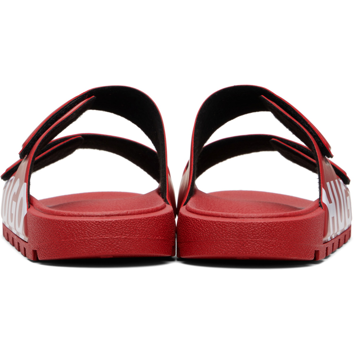 Hugo Red Double-Touch Closure Straps Logo Sandals