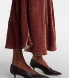 Velvet Felicity velvet midi skirt