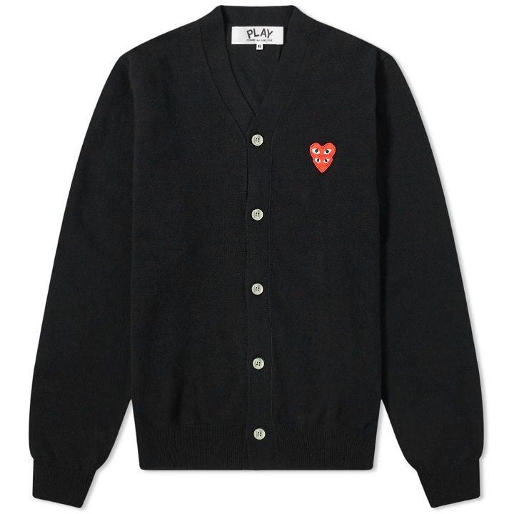 Photo: Comme des Garcons Play Overlapping Heart V-Neck Cardigan