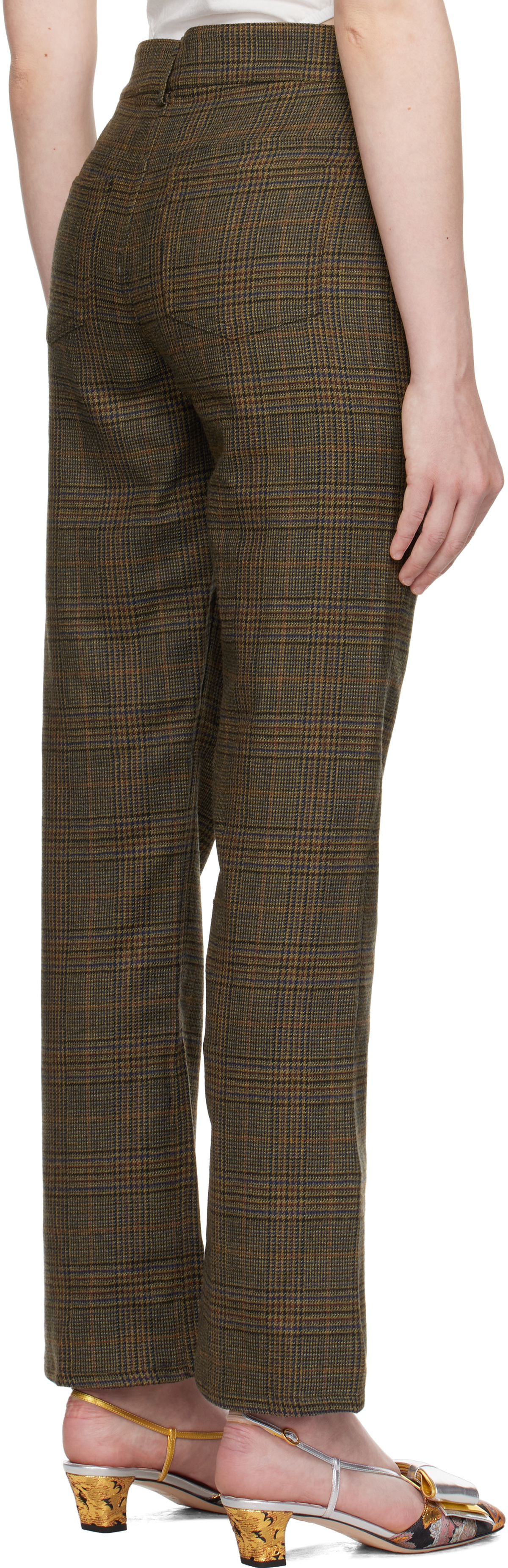 LAURA ANDRASCHKO Brown 'So 2010' Tweed Skinny Trousers