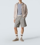 Brunello Cucinelli Logo ribbed-knit cotton zip-up hoodie