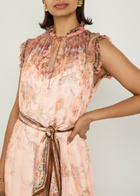 Zimmermann Alchemy Belted Paisley-print Chiffon Midi Dress Pink