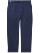 Beams Plus - Cropped Tapered COOLMAX Seersucker Trousers - Blue