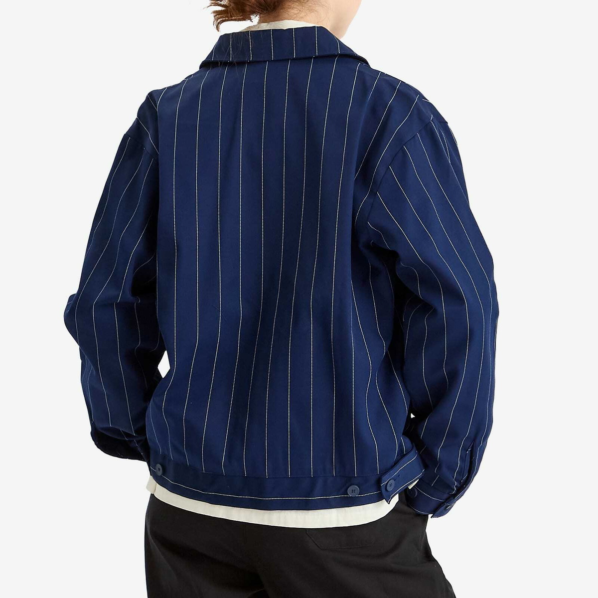 Adidas Women's Pinstripe H Jacket in Night Indigo/Off White