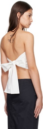 St. Agni White Strapless Tie Back Tank Top