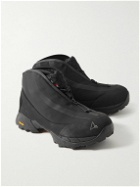 ROA - Teri Rubber and Suede-Trimmed Jersey Hiking Boots - Black