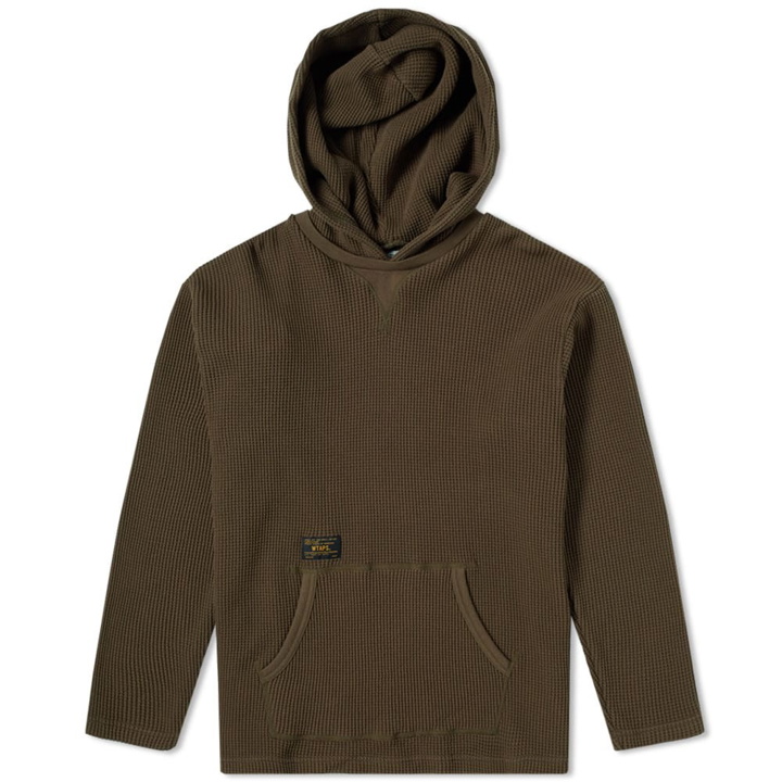 Photo: WTAPS Long Sleeve Hooded Waffle Tee Green